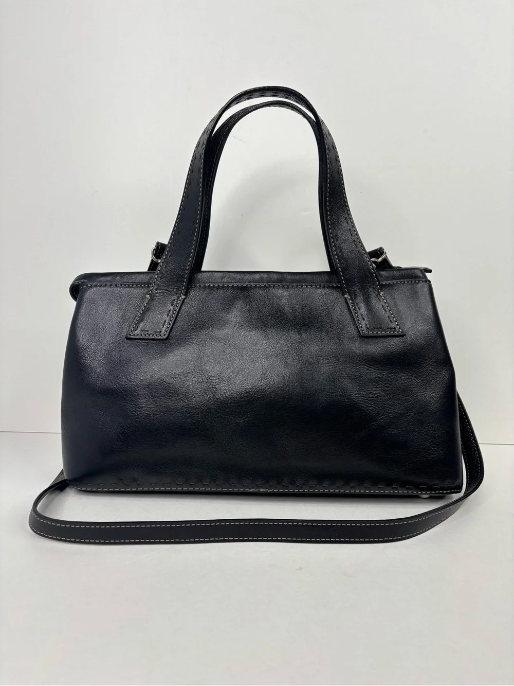 FOSSIL Classic Black Pebbled Leather‎ Top-Handle Sedona Satchel ZB9095